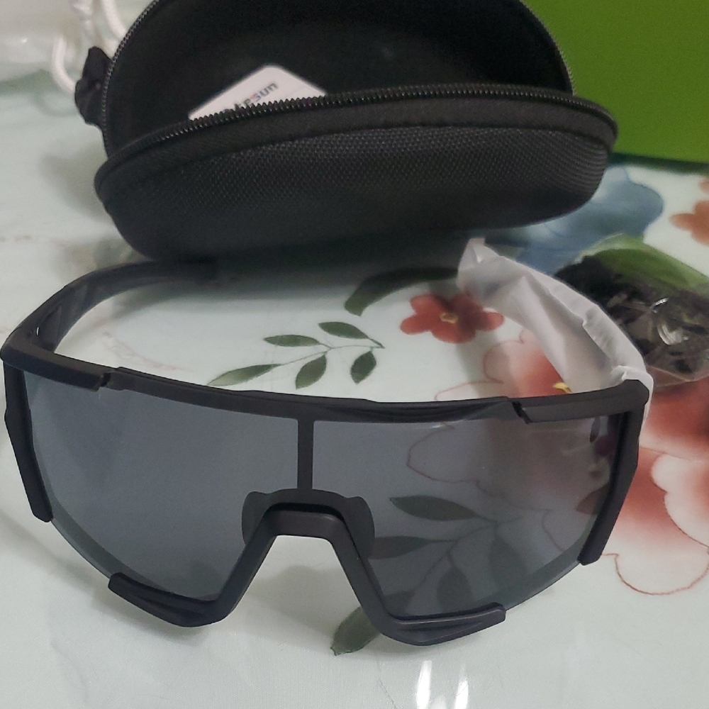 Ptezum Black Sports Sunglasses Set